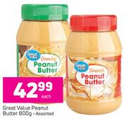 Great Value Peanut Butter Assorted-800g Each