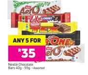 Nestle Chocolate Bars-Any 5 x 40g-55g