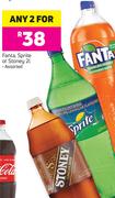 Fanta, Sprite Or Stoney-Any 2 x 2Ltr
