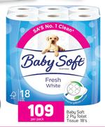 Baby Soft 2 Ply Toilet Tissue-18's Per Pack