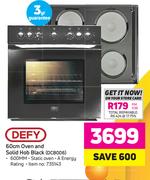 Defy 60cm Oven And Solid Hob (Black) DCB006