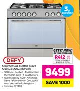 Defy 5 Burner Gas Electric Stove (Stainless Steel) DGS161