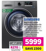 Samsung 8Kg Front Loader Washing Machine (Silver) WW80J5555FX F