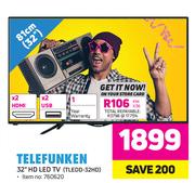 Telefunken 32"(81cm) HD LED TV TLEDD-32HD