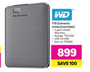 WD 1TB Element WDBUZG0010BBK
