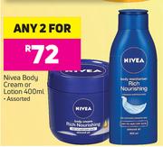 Nivea Body Cream Or Lotion-Any 2x400ml