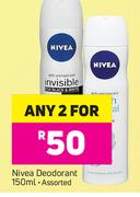 Nivea Deodorant Assorted-For Any 2x150ml