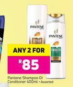 Pantene Shampoo Or Conditioner-For Any 2x400ml