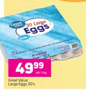 Great Value Large Eggs-30's Per Tray