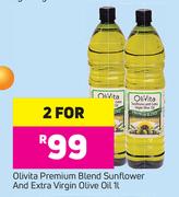 Olivita Premium Blend Sunflower And Extra Virgin Oilve Oil-2x1Ltr