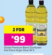 Olivita Premium Blend Sunflower And Extra Virgin Oilve Oil-For 2x1Ltr