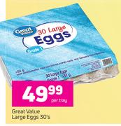Great Value Large Eggs-30's Per Tray