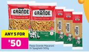 Pasta Grande Macaroni Or Spaghetti-5 x 500g