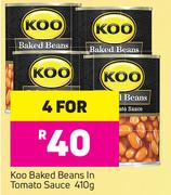 Koo Baked Beans In Tomato Sauce-4 x 410g