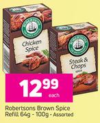 Robertsons Brown Spice Refill Assorted-64g/100g Each