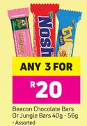 Beacon Chocolate Bars Or Jungle Bars-3 x 40g-56g