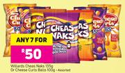 Willards Cheas Naks-135g Or Cheese Curls Balls Assorted-100g-For 7