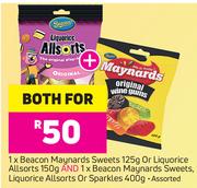 1 x Beacon Maynards Sweets-125g Or Liquorice Allsorts-150g Both For