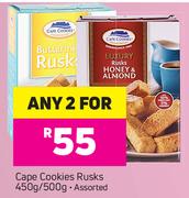 Cape Cookies Rusks Assorted-2 x 450g/500g