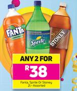Fanta, Sprite Or Stoney-Any 2x2Ltr