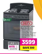 Defy Kitchen Master Stove (Black) BLK DSS512