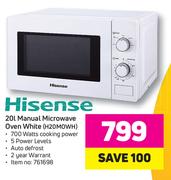 Hisense 20Ltr Manual Microwave  Oven (White) H20MOWH