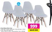 4 Pack Bilbao White Chair H81cm x W47cm x L50cm-Per Pack