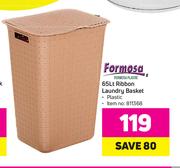 Formosa 65Lt Ribbon Laundry Basket (Plastic)