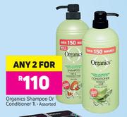Organics Shampoo Or Conditioner Assorted-For Any 2x1Ltr