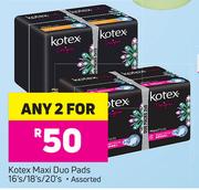 Kotex Maxi Duo Pads Assorted-For Any 2x16's/18's/20's