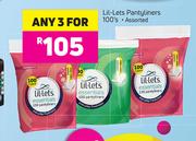 Lil-Lets Pantyliners Assorted-For Any 3x100's