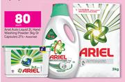 Ariel Auto Liquid 2Ltr, Hand Washing Powder 3kg Or Capsules 21's Assorted-Each