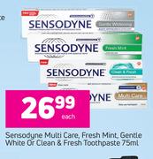 Sensodyne Multicare, Fresh Mint, Gentle White Or Clean & Fresh Toothpaste-Each