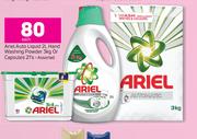 Ariel Auto Liquid 2Ltr, Hand Washing Powder 3Kg Or Capsules 21's Assorted-Each