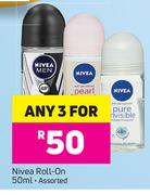 Nivea Roll On Assorted-For Any 3 x 50ml