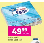 Great Value Large Eggs-30's Per Tray 
