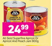All Gold Superfine Aprirot Or Apricot And Peach Jam-900g Each