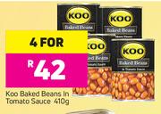 Koo Baked Beans In Tomato Sauce-For 4x410g