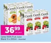 Ceres 100% Fruit Juice Blend Assorted-6x200ml Per Pack