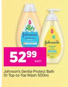 Johnson's Gentle Protect Bath Or Top To Toe Wash-500ml Each