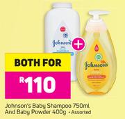 Johnson's Baby Shampoo 750ml And Baby Powder 400g-For Both