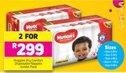 Huggies Dry Comfort Disposable Nappies Jumbo Pack-For 2