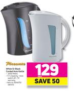 Pineware White Or Black Corded Auto Kettle-Each