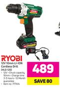 Ryobi 12V 10mm Li-Ion Cordless Drill HLD-120
