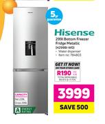 Hisense 299Ltr Bottom Freezer Fridge (Metallic) H299BI WD