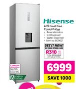 Hisense 415Ltr Frost Free Combi Fridge 