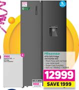 Hisense 670Ltr SXS Fridge H670SMIB-WD