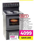 Defy 4 Solid Plate Stove (Black) DSS-494