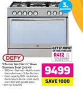 Defy 5 Burner Gas Electric (Stove Stainless Steel) DGS161