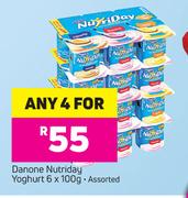 Danone Nutriday Yoghurt Assorted-4 x 6x100g 